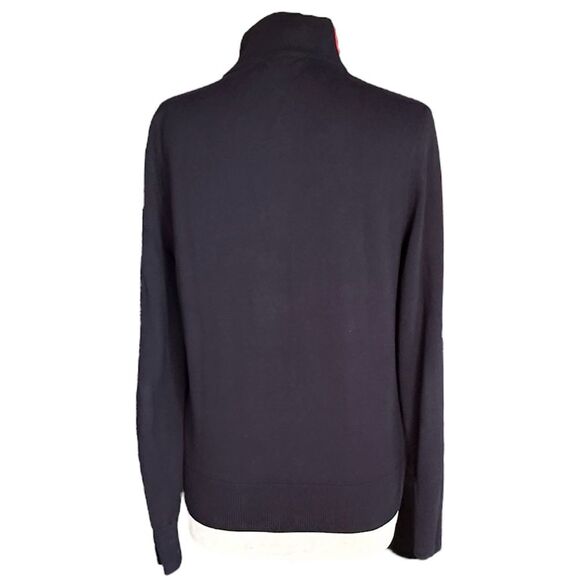 Lauren Ralph Lauren Embroidered Logo Crest NWOT Black 1/4-Zip Sweater Size Med - Picture 4 of 9